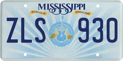 MS license plate ZLS930