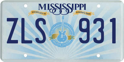 MS license plate ZLS931