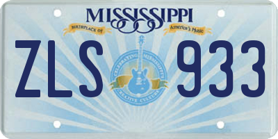 MS license plate ZLS933