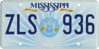 MS license plate ZLS936