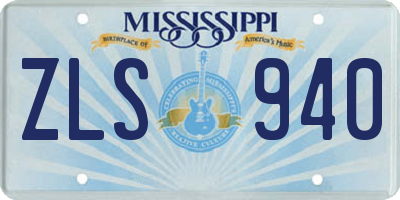 MS license plate ZLS940