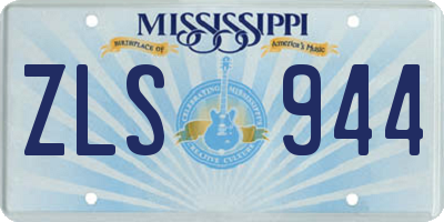MS license plate ZLS944