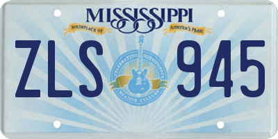 MS license plate ZLS945