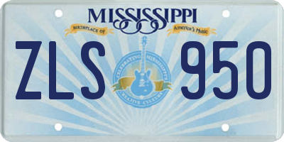 MS license plate ZLS950