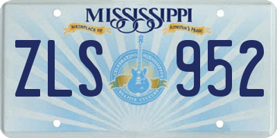 MS license plate ZLS952