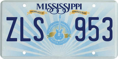 MS license plate ZLS953