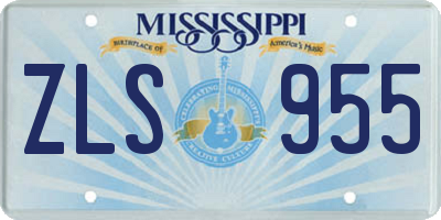 MS license plate ZLS955