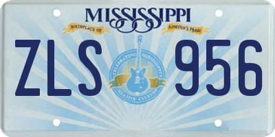 MS license plate ZLS956