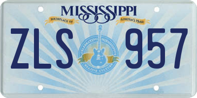MS license plate ZLS957