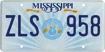 MS license plate ZLS958