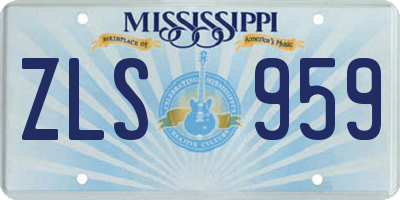 MS license plate ZLS959