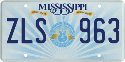 MS license plate ZLS963
