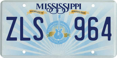 MS license plate ZLS964