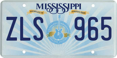 MS license plate ZLS965