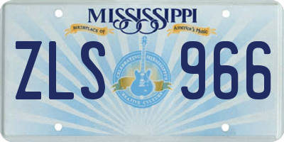 MS license plate ZLS966