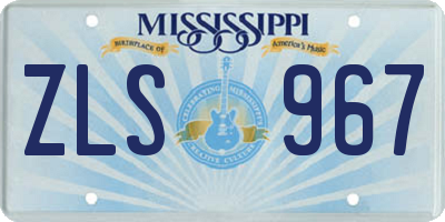MS license plate ZLS967