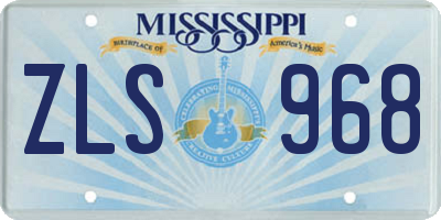 MS license plate ZLS968