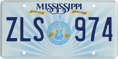 MS license plate ZLS974