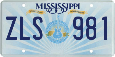 MS license plate ZLS981