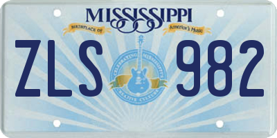 MS license plate ZLS982