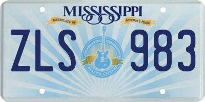 MS license plate ZLS983