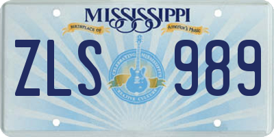 MS license plate ZLS989