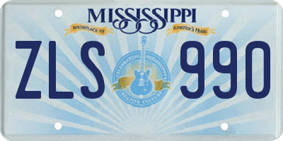 MS license plate ZLS990