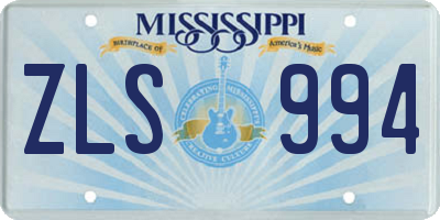 MS license plate ZLS994