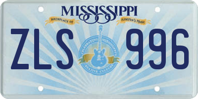 MS license plate ZLS996