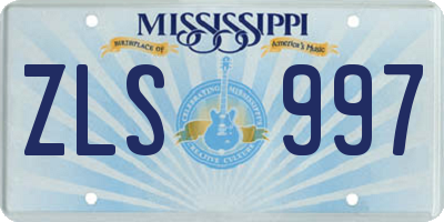 MS license plate ZLS997