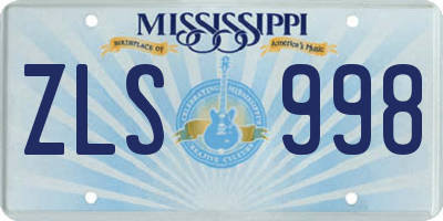 MS license plate ZLS998