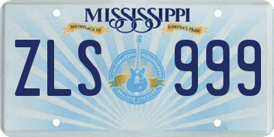 MS license plate ZLS999
