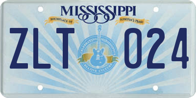 MS license plate ZLT024