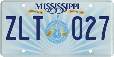 MS license plate ZLT027