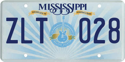 MS license plate ZLT028