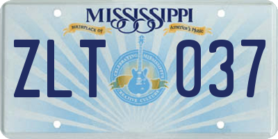 MS license plate ZLT037
