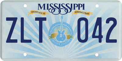 MS license plate ZLT042