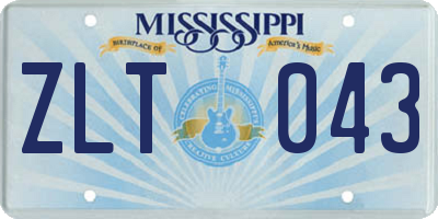 MS license plate ZLT043