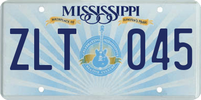 MS license plate ZLT045