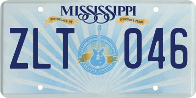 MS license plate ZLT046