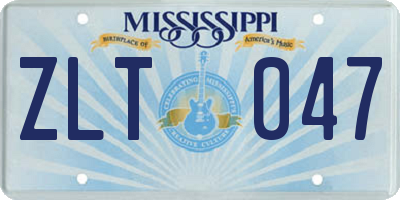 MS license plate ZLT047
