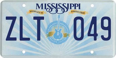 MS license plate ZLT049
