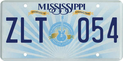MS license plate ZLT054