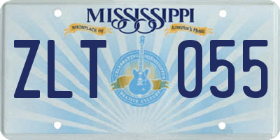 MS license plate ZLT055