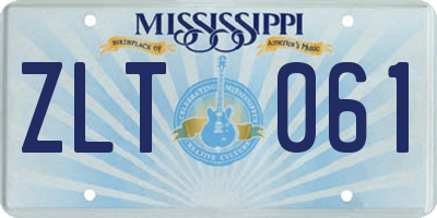 MS license plate ZLT061