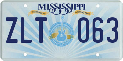 MS license plate ZLT063