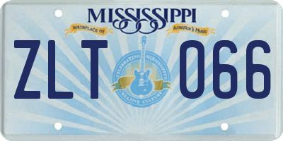 MS license plate ZLT066
