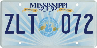 MS license plate ZLT072