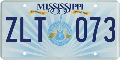 MS license plate ZLT073