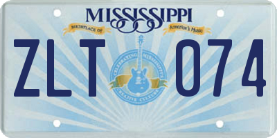 MS license plate ZLT074